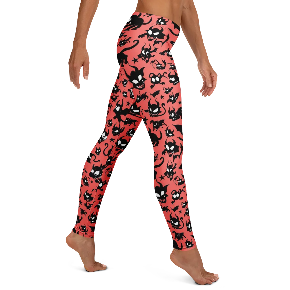 Coral Imp Parade on Leggings — Right