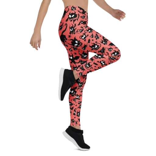 Coral Imp Parade on a Leggings