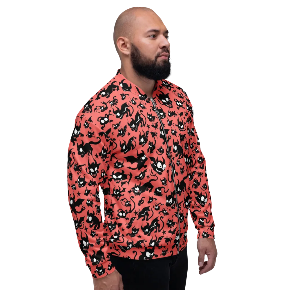 Coral Imp Parade on Bomber Jacket — Right