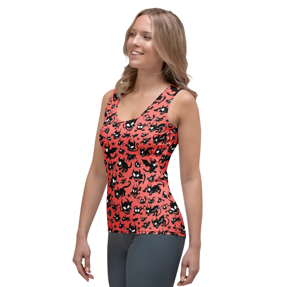 Coral Imp Parade on Women's Tank Top — Left Front