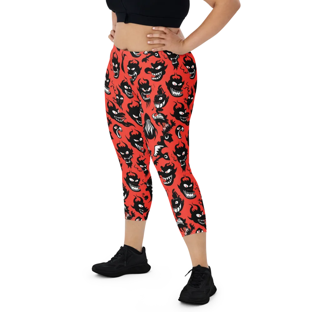 Inferno Parade on Capri Leggings — Front