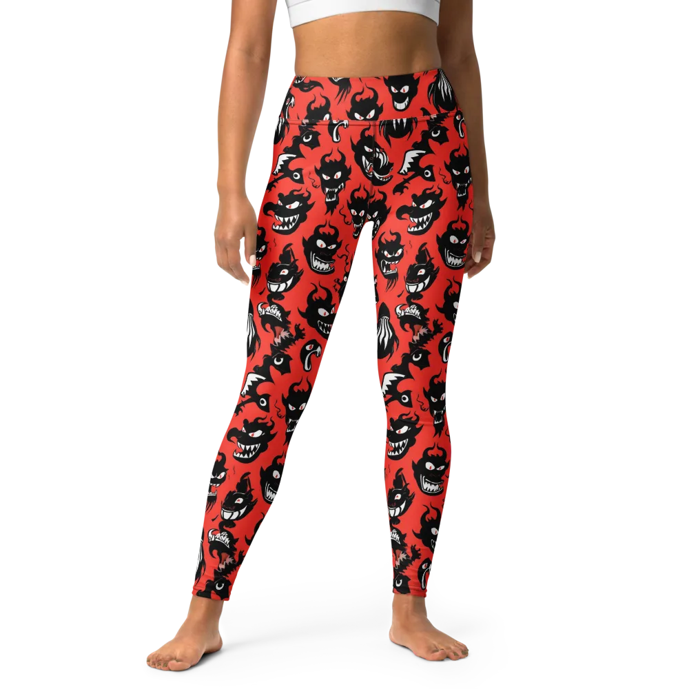 Inferno Parade on Yoga Leggings — Front