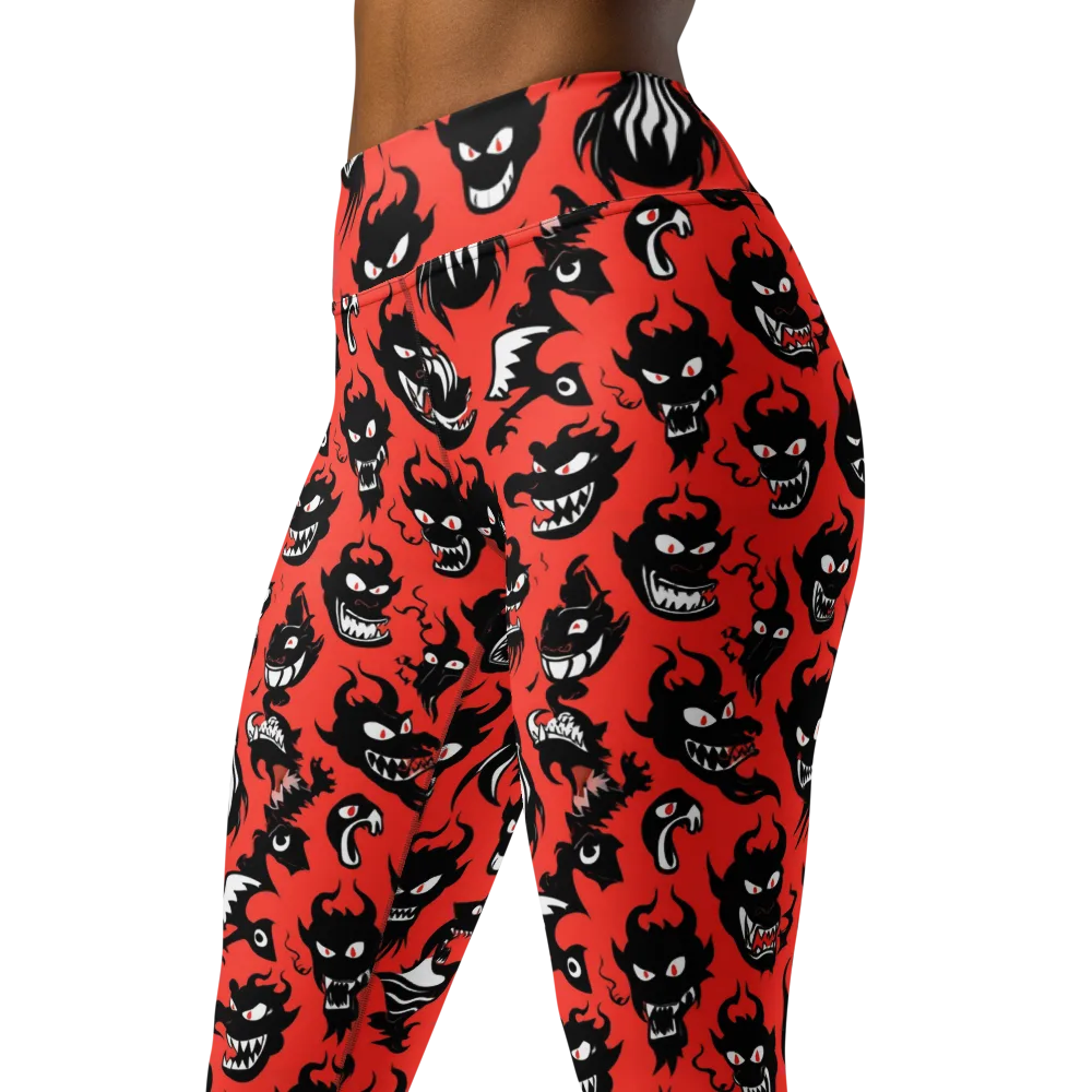 Inferno Parade on Yoga Leggings — Left Front