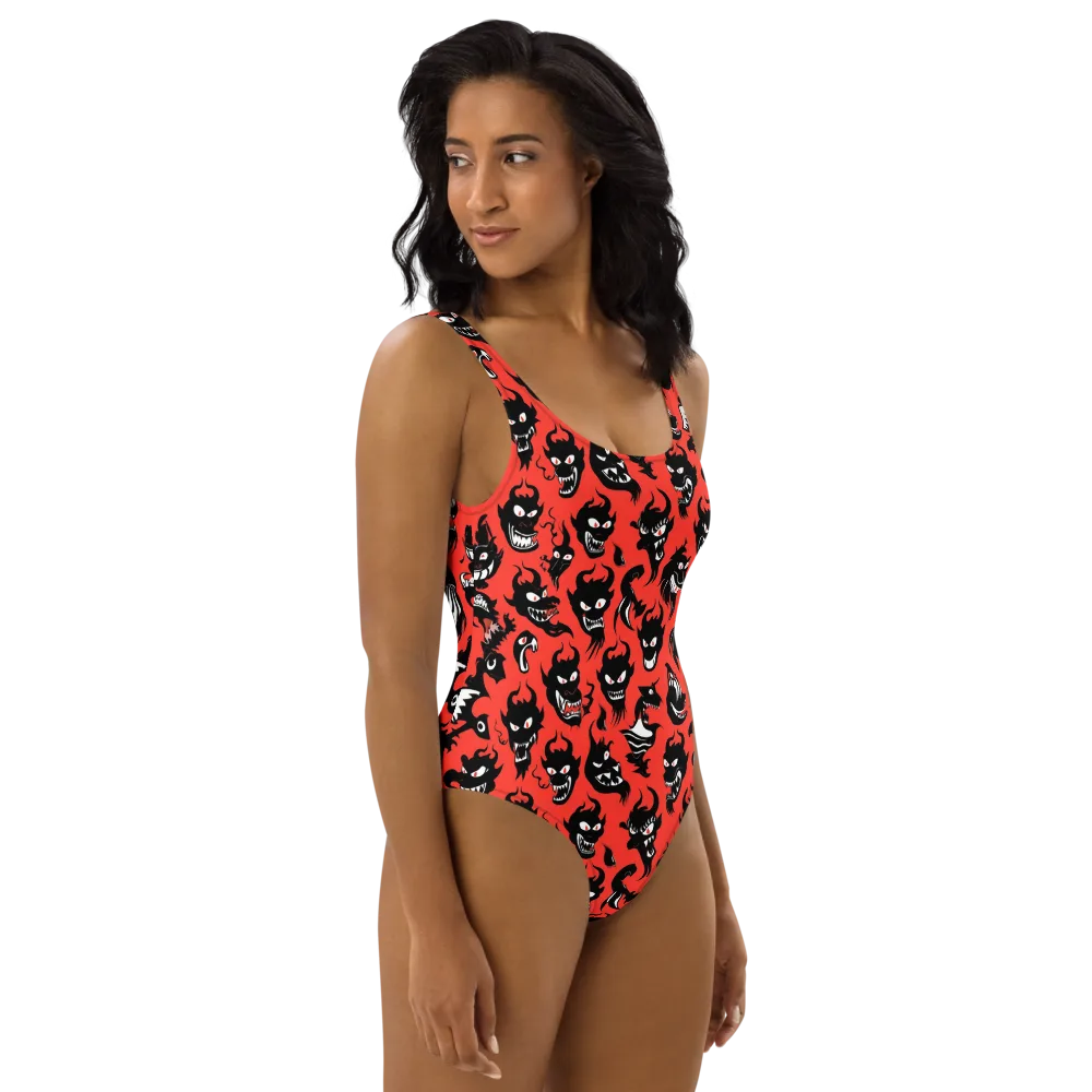 Inferno Parade on One-Piece Swimsuit — Right