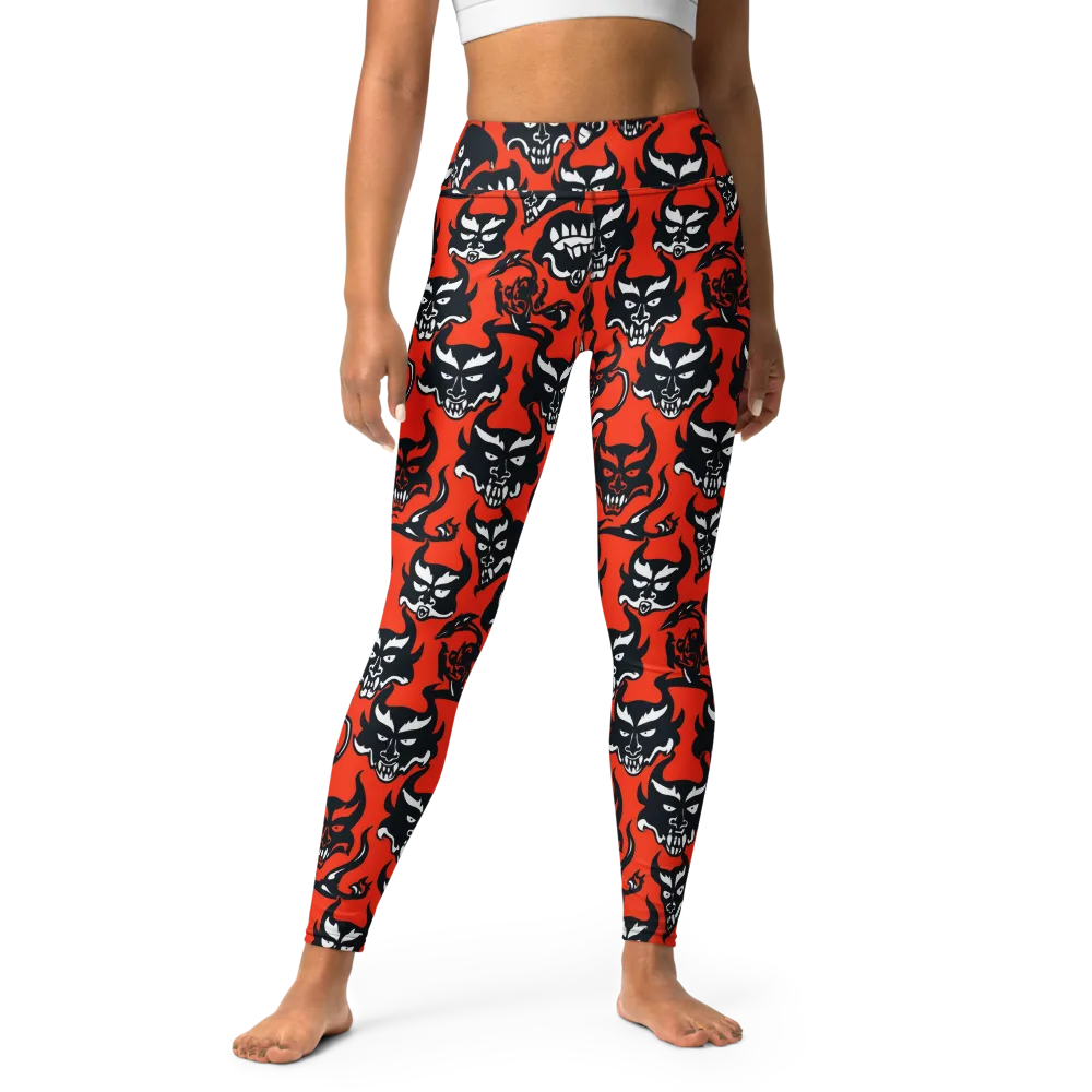 Devil’s Parade on Yoga Leggings — Front
