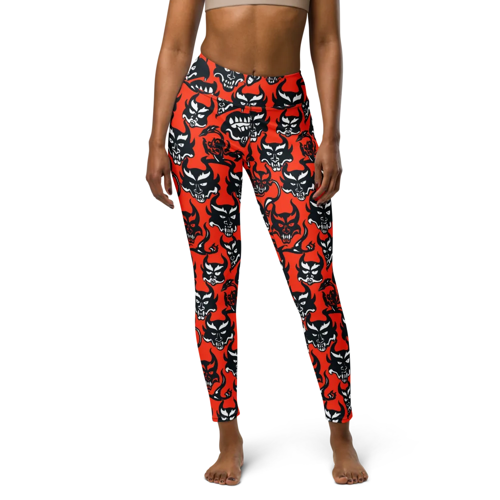 Devil’s Parade on Yoga Leggings — Front
