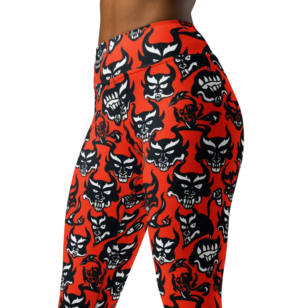 Devil’s Parade on Yoga Leggings — Left Front
