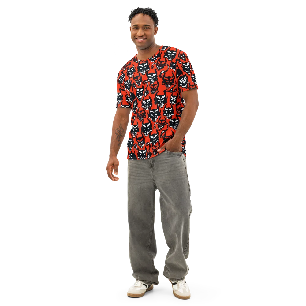 Devil’s Parade on Men's Cotton Crew Neck T-Shirt — Front