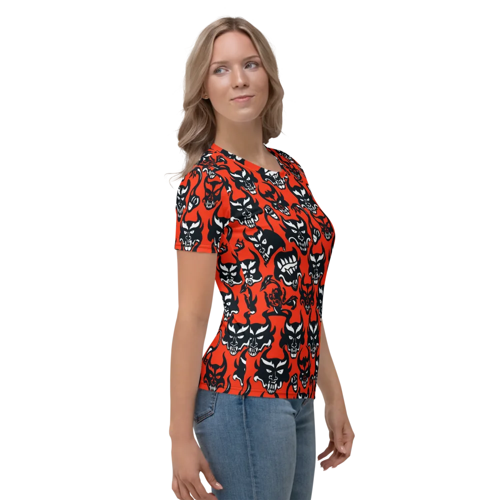 Devil’s Parade on Women's Crew Neck T-Shirt — Right