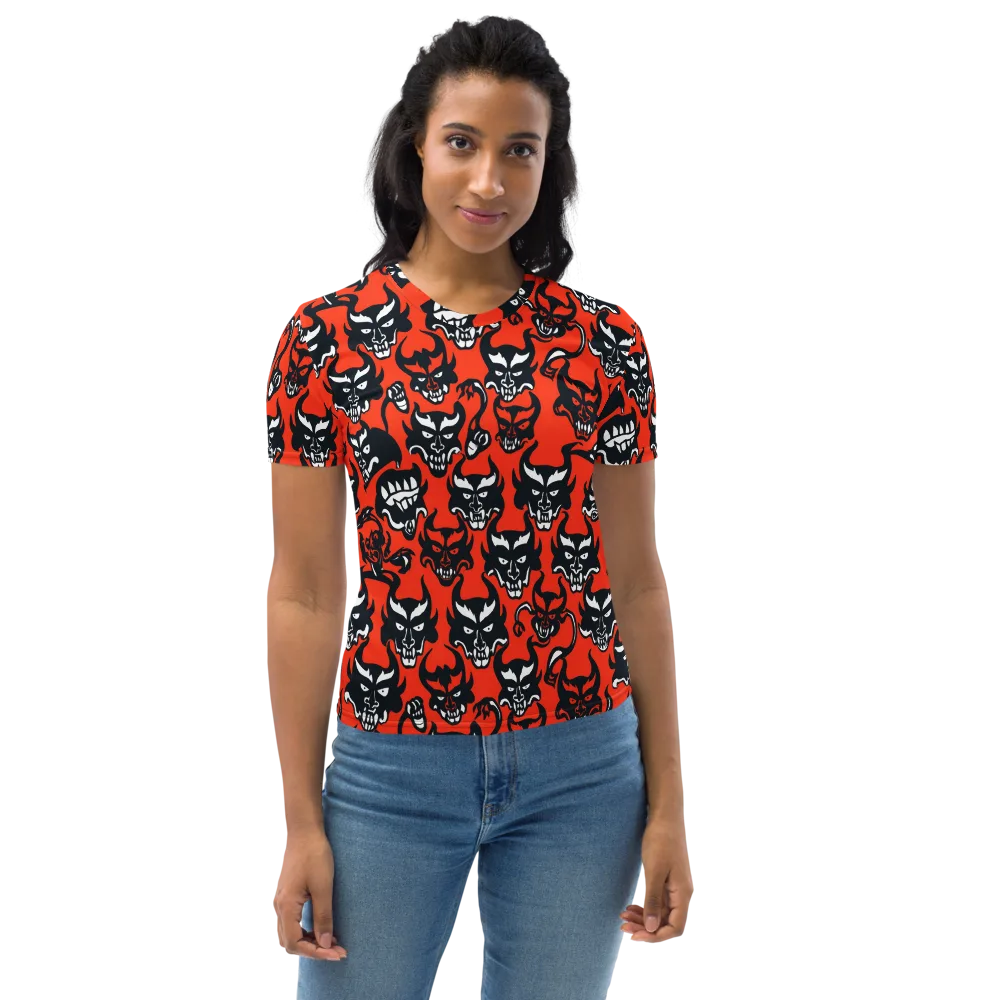 Devil’s Parade on Women's Crew Neck T-Shirt — Front