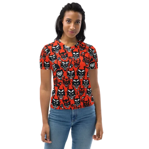 Devil’s Parade on a Women's Crew Neck T-Shirt