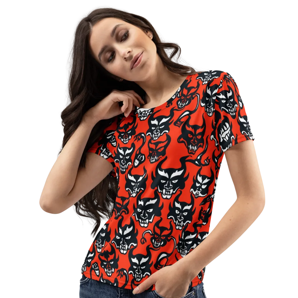 Devil’s Parade on Women's Crew Neck T-Shirt — Left Front