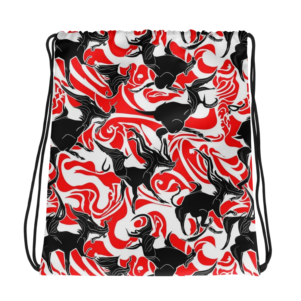 Crimson Night Flight on Drawstring Bag — Photo