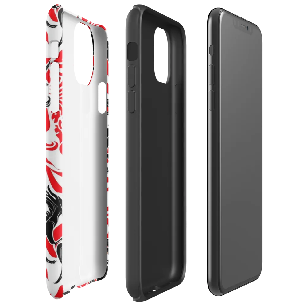 Crimson Night Flight on Tough Case for iPhone® — Right