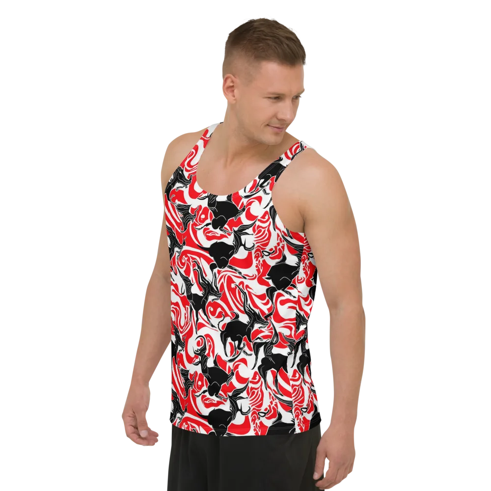 Crimson Night Flight on Men's Tank Top — Left Front