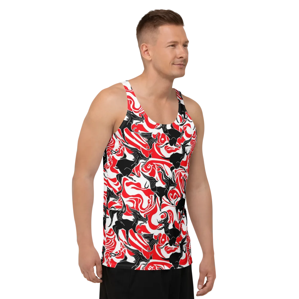 Crimson Night Flight on Men's Tank Top — Right Front