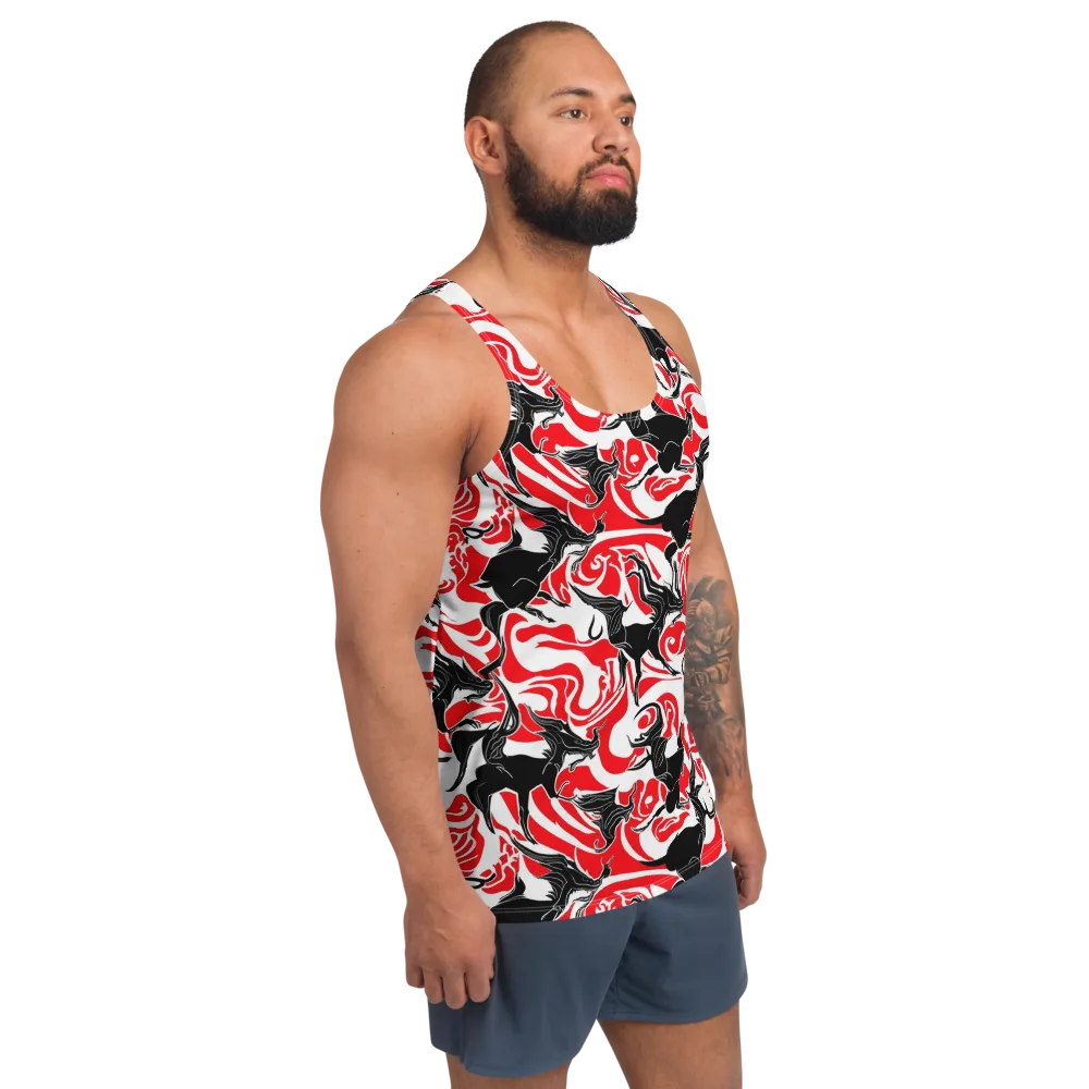 Crimson Night Flight on Men's Tank Top — Right Front