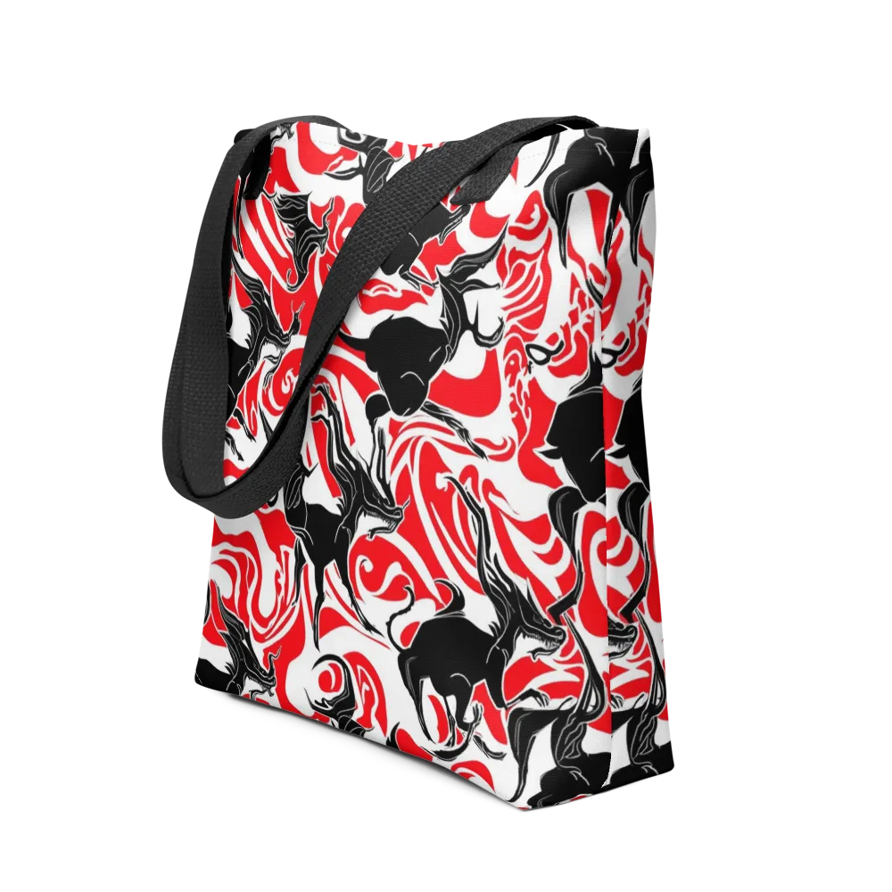 Crimson Night Flight on Tote Bag — Front