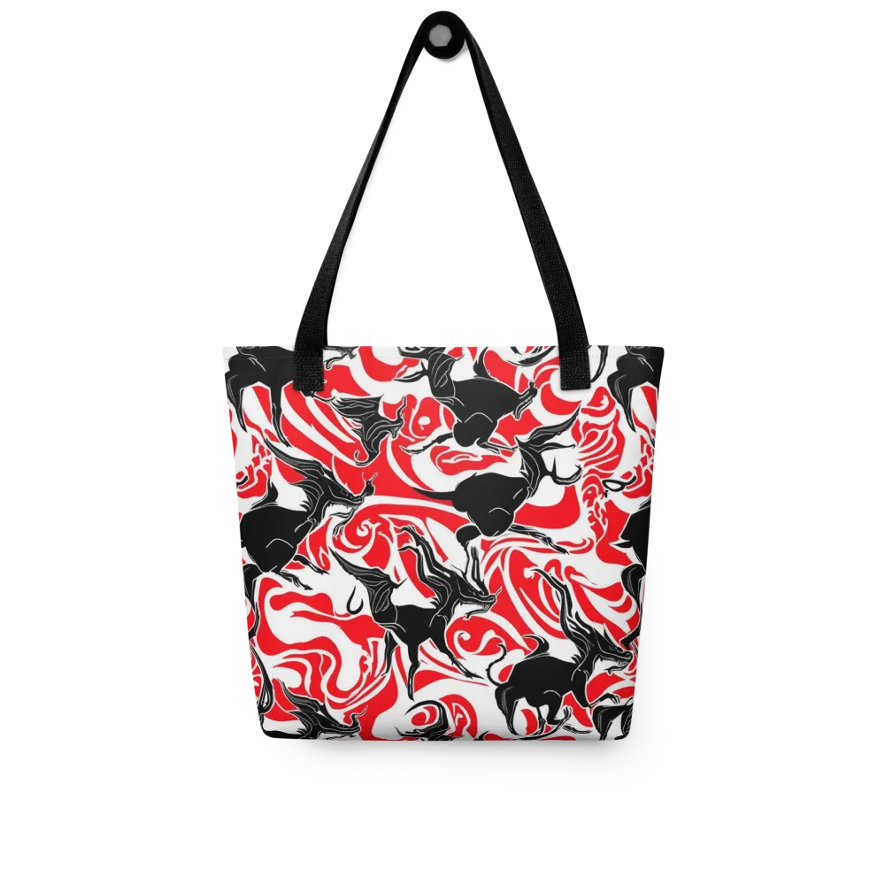 Crimson Night Flight on Tote Bag — Front