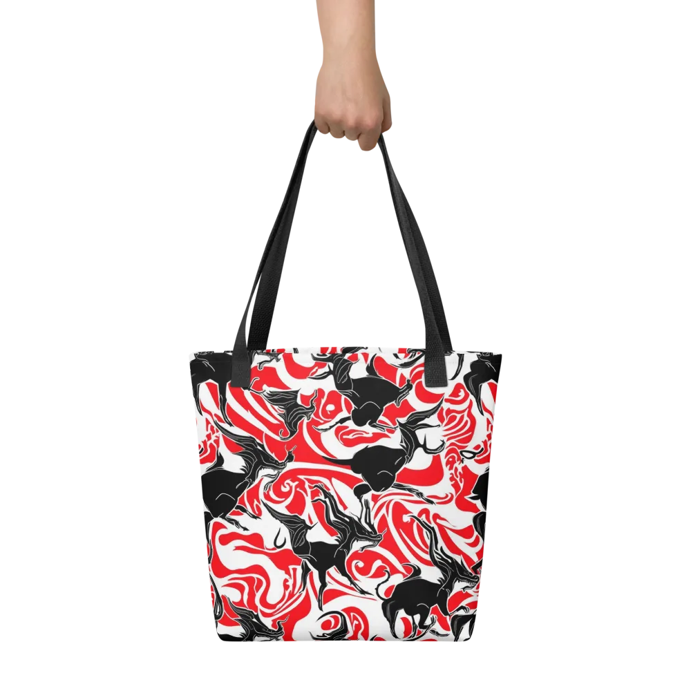 Crimson Night Flight on Tote Bag — Front