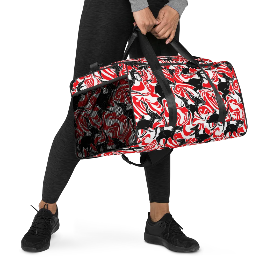 Crimson Night Flight on Duffle Bag — Right Front