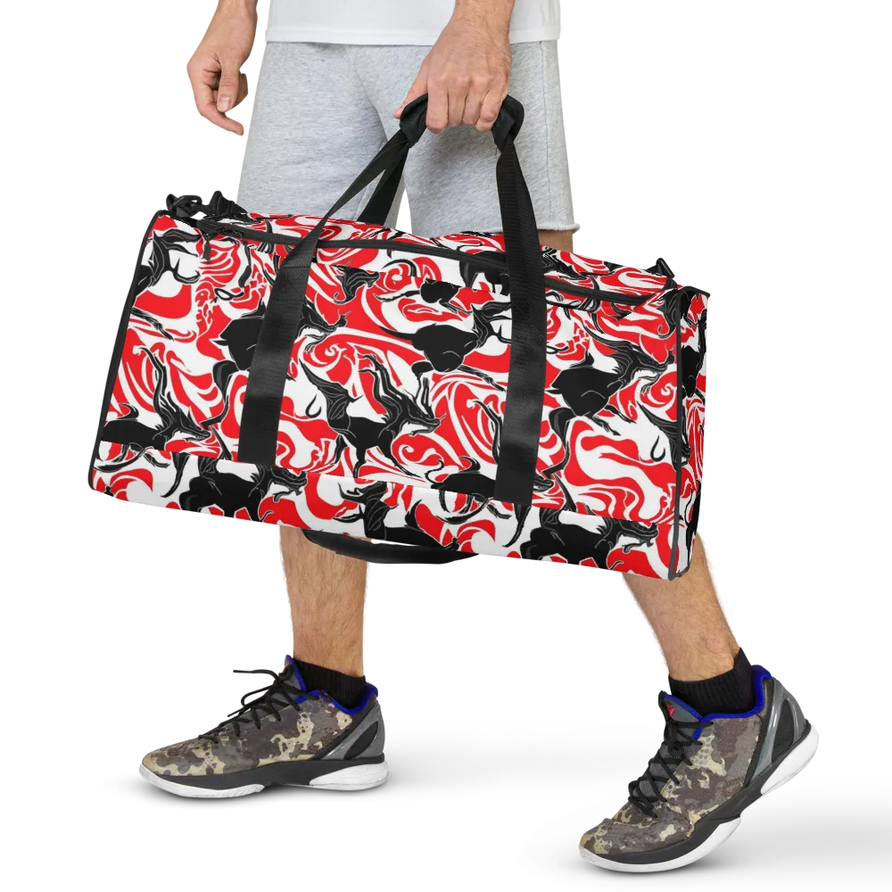 Crimson Night Flight on Duffle Bag — Front