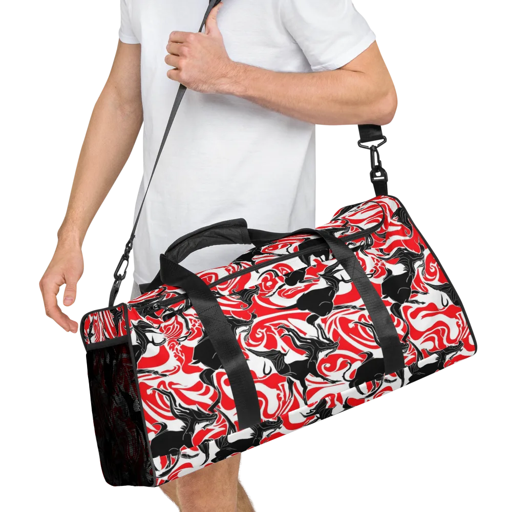 Crimson Night Flight on Duffle Bag — Right Front