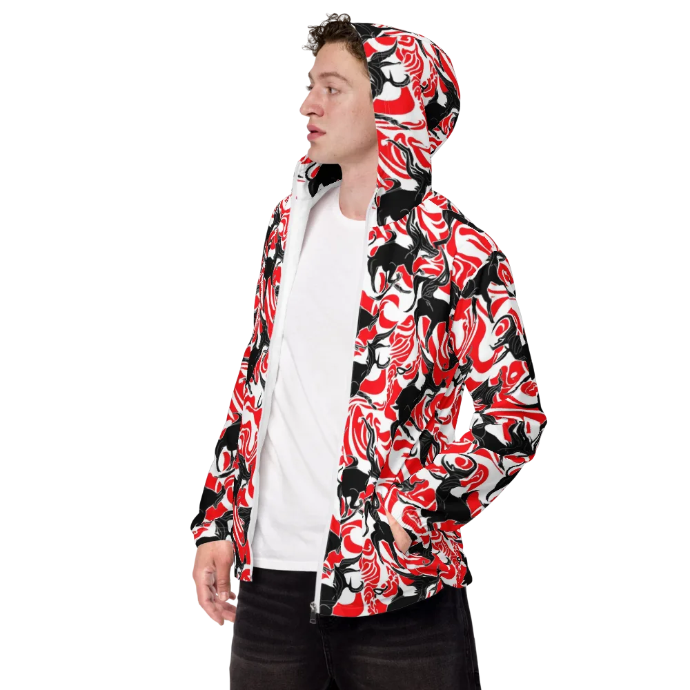 Crimson Night Flight on Men's Windbreaker — Left Front