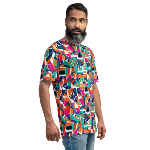Color Arcade on a Men's Crew Neck T-Shirt