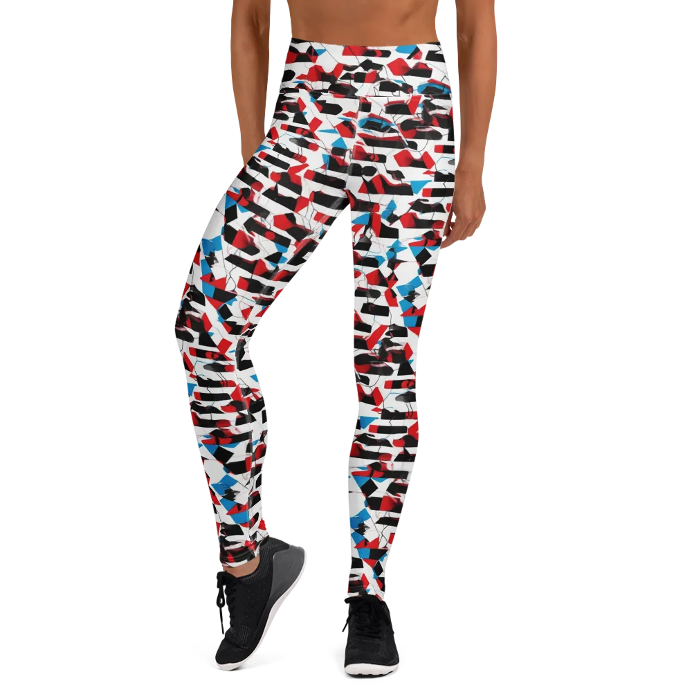 Redline Collage on Yoga Leggings — Front