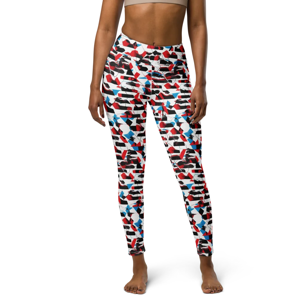 Redline Collage on Yoga Leggings — Front