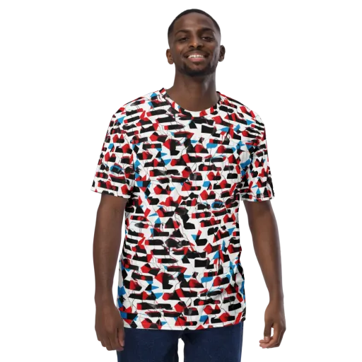 Redline Collage on a Men's Crew Neck T-Shirt