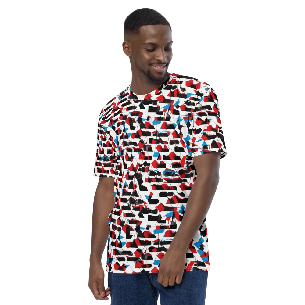 Redline Collage on Men's Crew Neck T-Shirt — Left