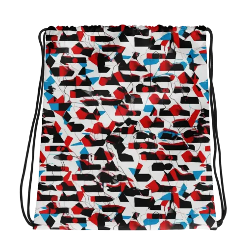 Redline Collage on a Drawstring Bag