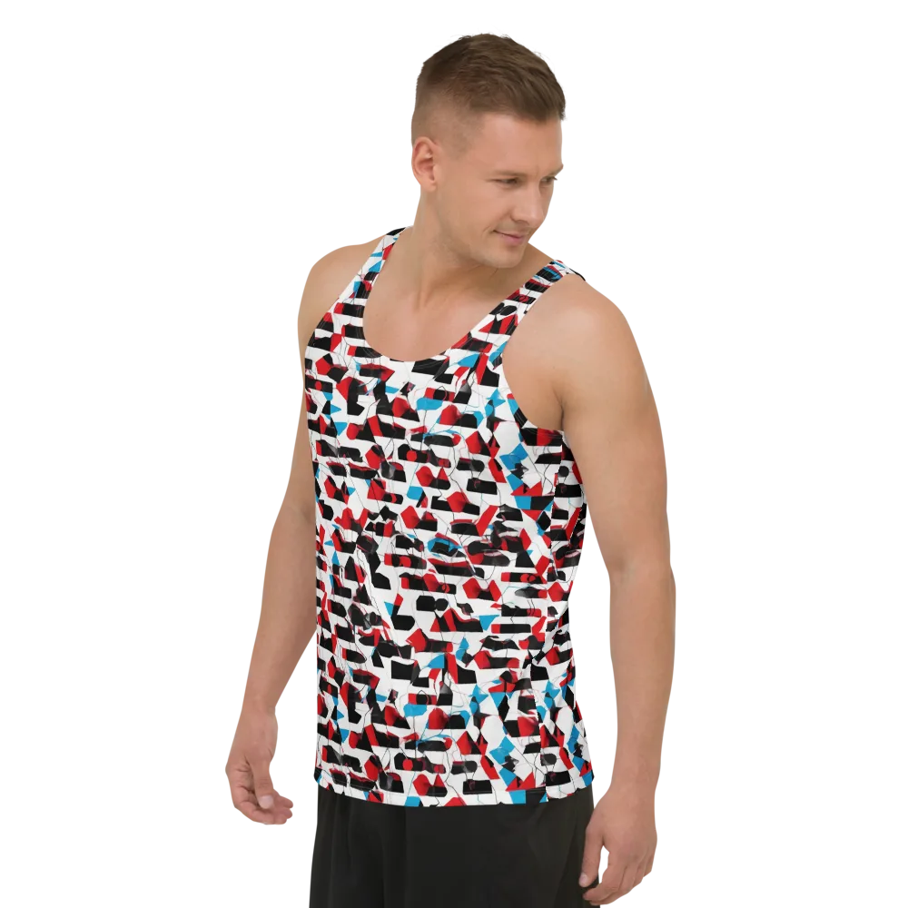 Redline Collage on Men's Tank Top — Left Front