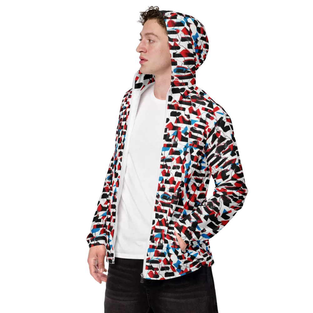 Redline Collage on Men's Windbreaker — Left Front