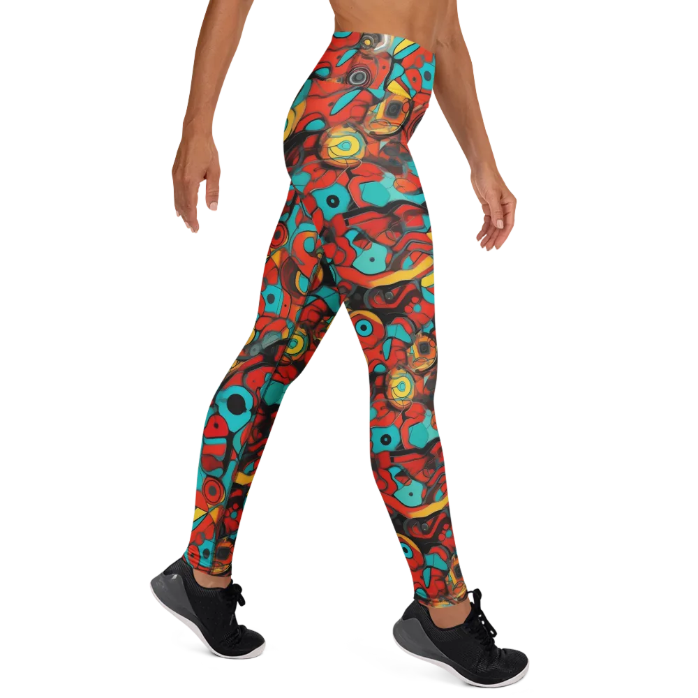 Turquoise Machine on Yoga Leggings — Right