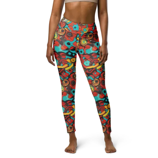 Turquoise Machine on a Yoga Leggings
