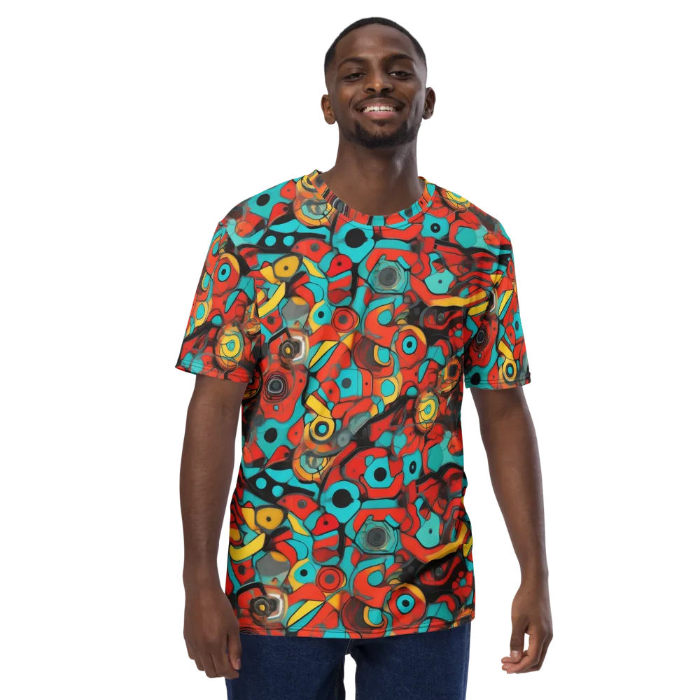 Turquoise Machine on Men's Crew Neck T-Shirt — Front