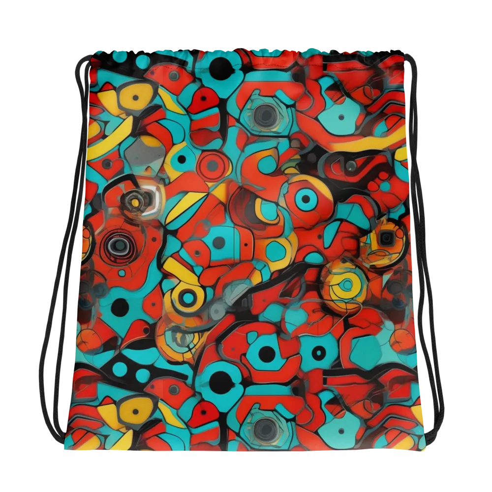 Turquoise Machine on Drawstring Bag — Photo