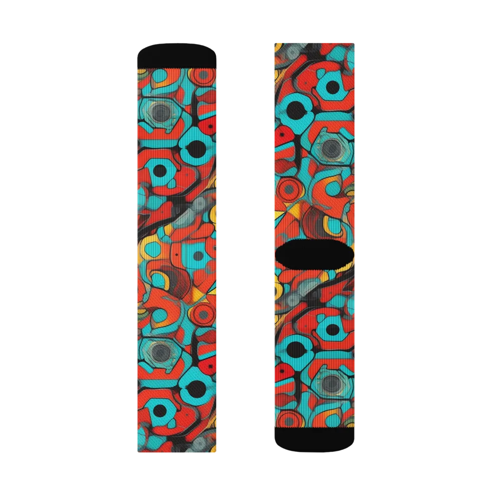 Turquoise Machine on Socks — Left Sock