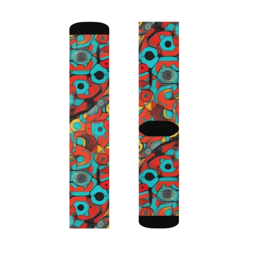 Turquoise Machine on a Socks