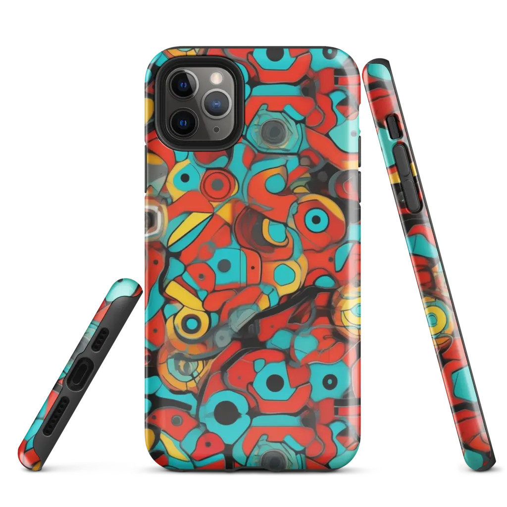Turquoise Machine on Tough Case for iPhone® — Front