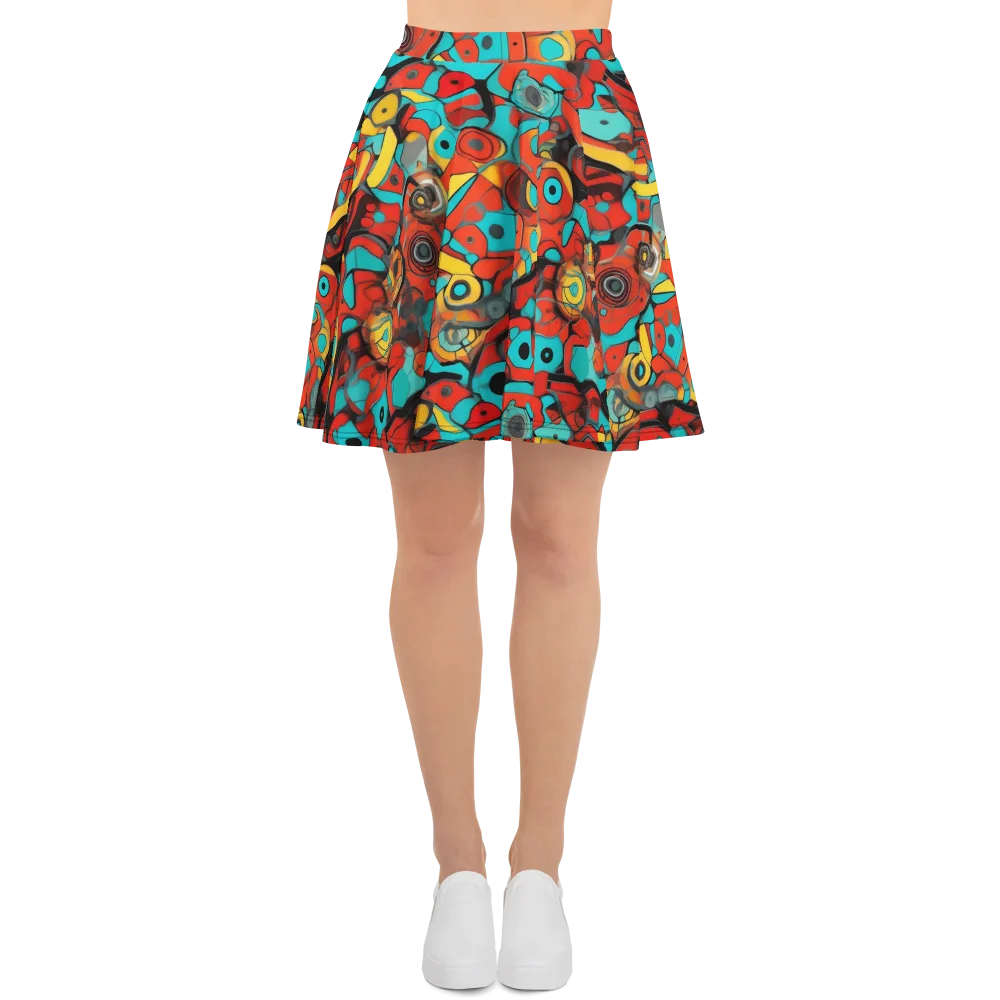 Turquoise Machine on Skater Skirt — Front