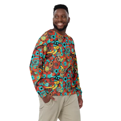 Turquoise Machine on a Sweatshirt