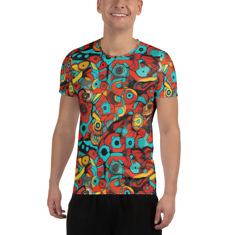 Turquoise Machine on Men's Athletic T-Shirt — Front