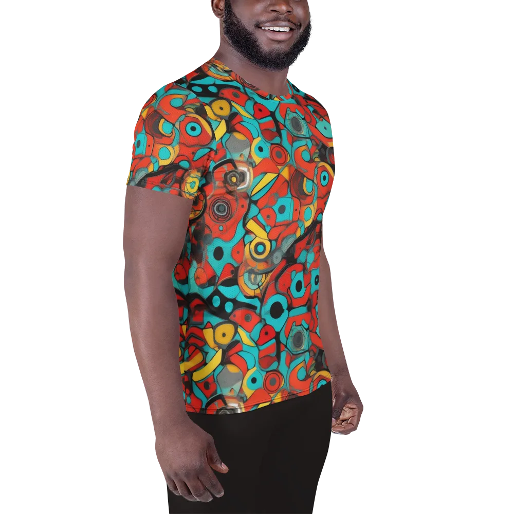 Turquoise Machine on Men's Athletic T-Shirt — Right