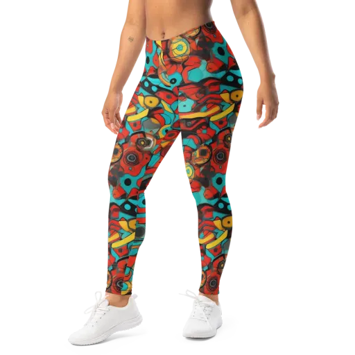 Turquoise Machine on a Leggings