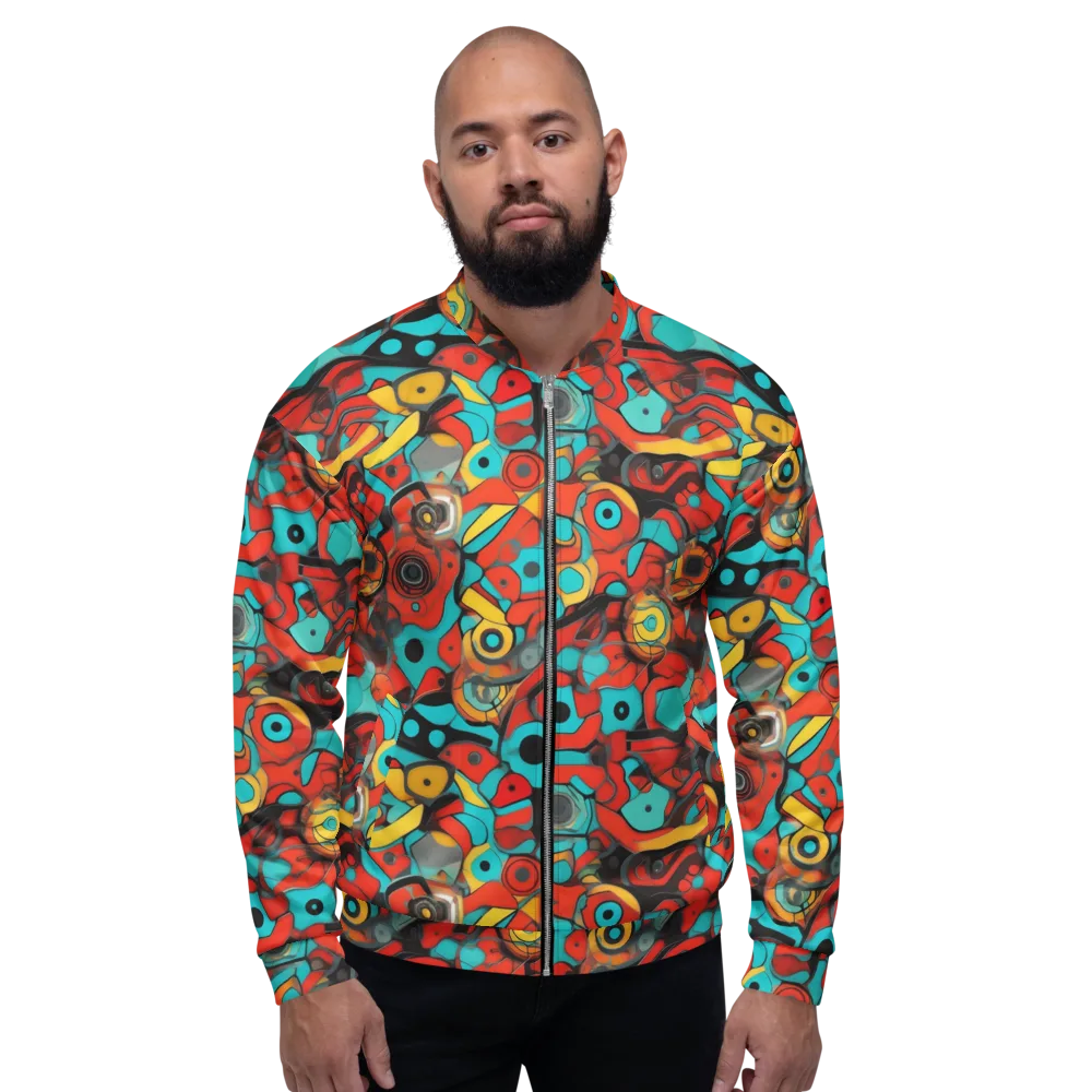 Turquoise Machine on Bomber Jacket — Front