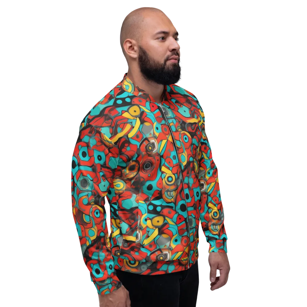 Turquoise Machine on Bomber Jacket — Right